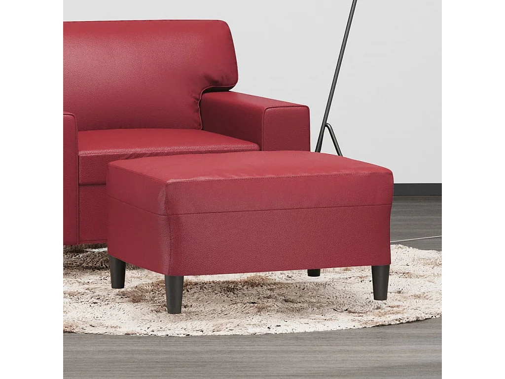 Poggiapiedi rosso bordeaux 70x55x41 cm Ecopelle