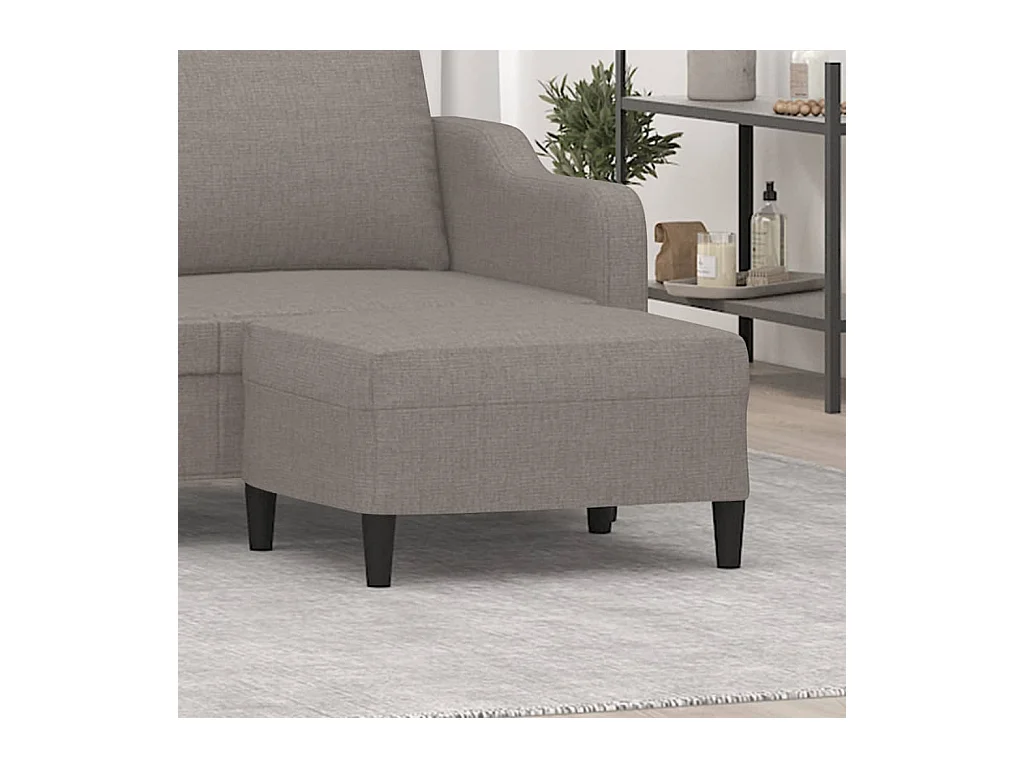 Taupefarbener Fußhocker 70x55x41 cm Stoff