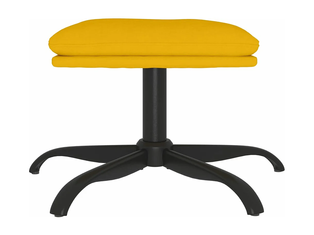 Repose-pied Jaune moutarde 60x60x36 cm Velours