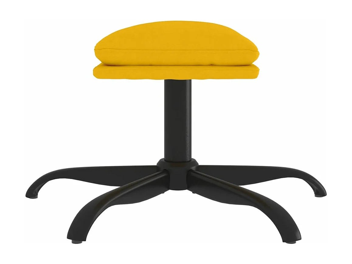 Repose-pied Jaune moutarde 60x60x36 cm Velours