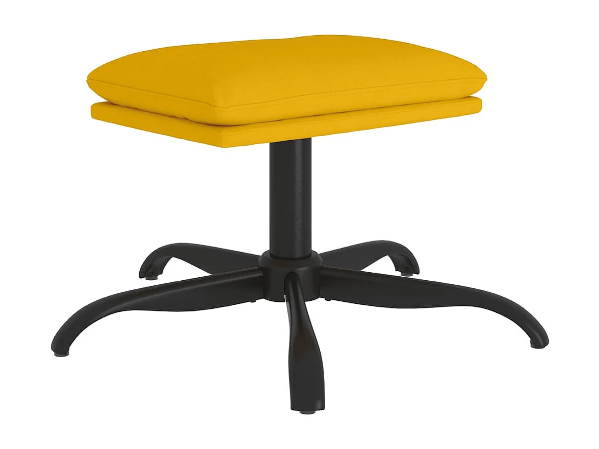 Repose-pied Jaune moutarde 60x60x36 cm Velours