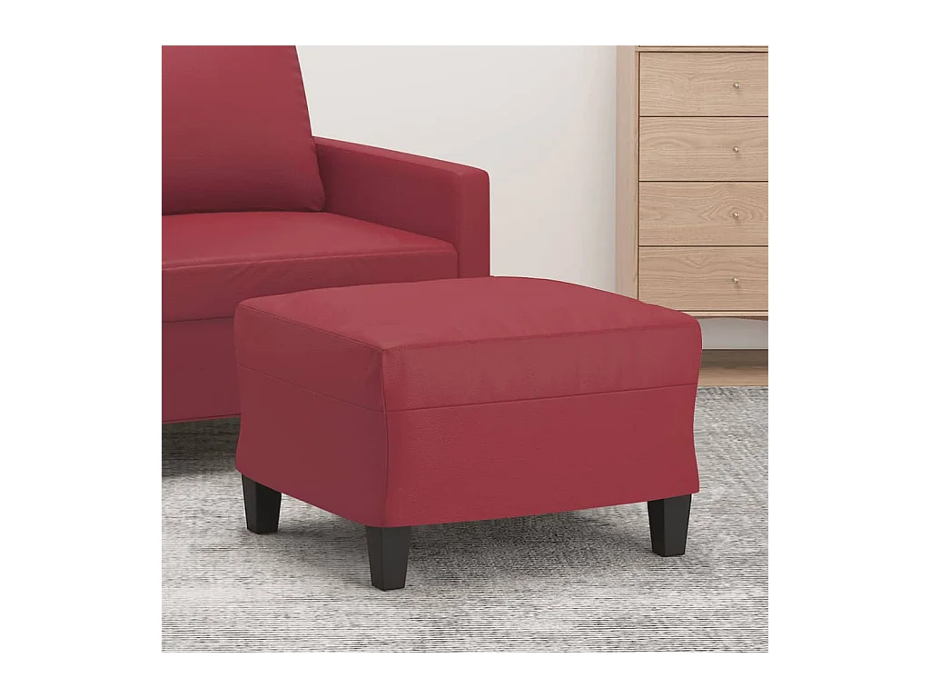 Repose-pied Rouge bordeaux 60x50x41 cm Similicuir