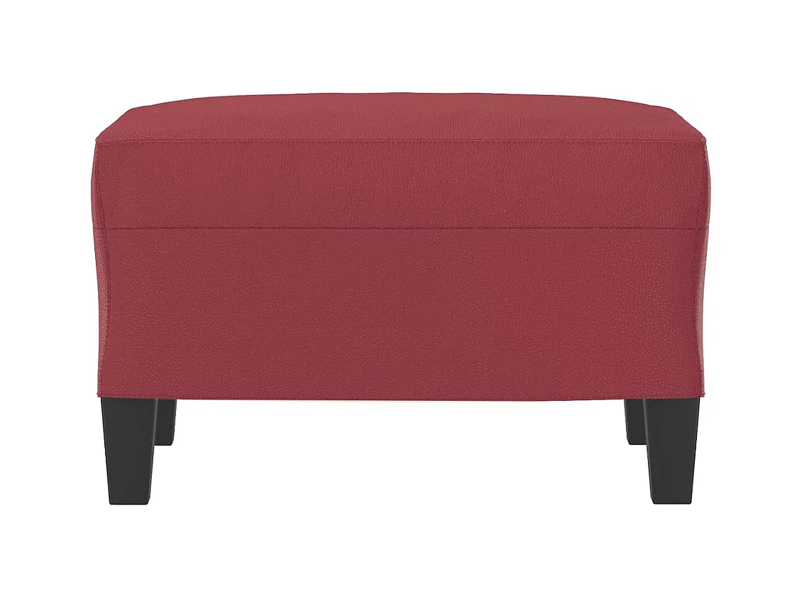 Burgunderroter Fußhocker 60x50x41 cm Kunstleder