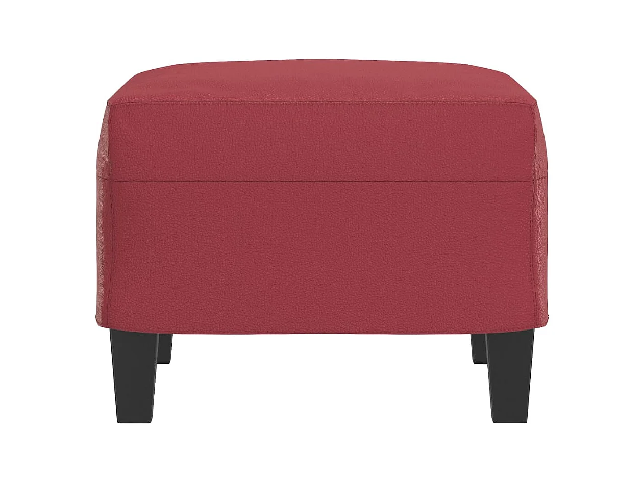 Burgunderroter Fußhocker 60x50x41 cm Kunstleder