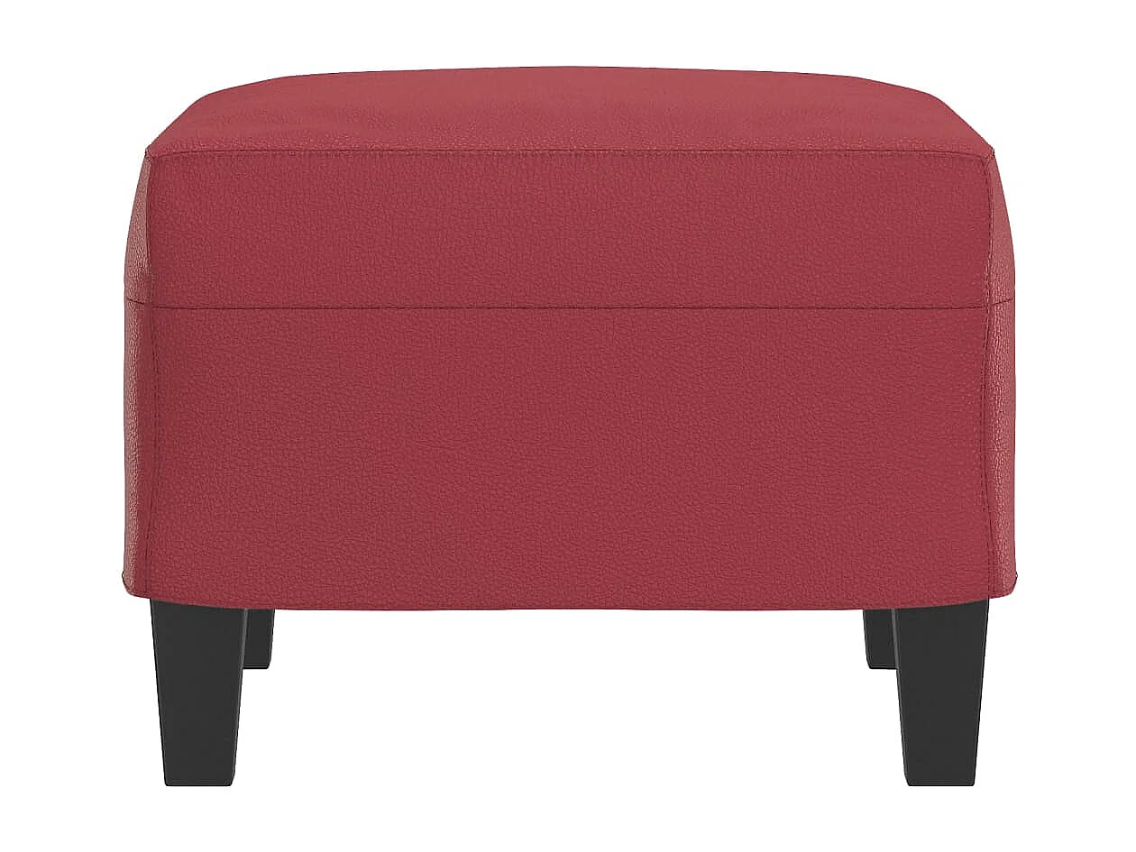 Poggiapiedi rosso bordeaux 60x50x41 cm Ecopelle