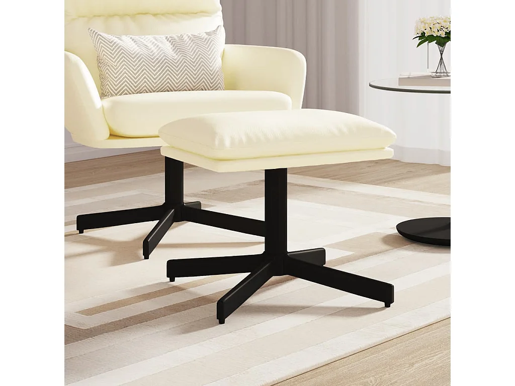 Repose-pied Crème 60x60x36 cm Similicuir