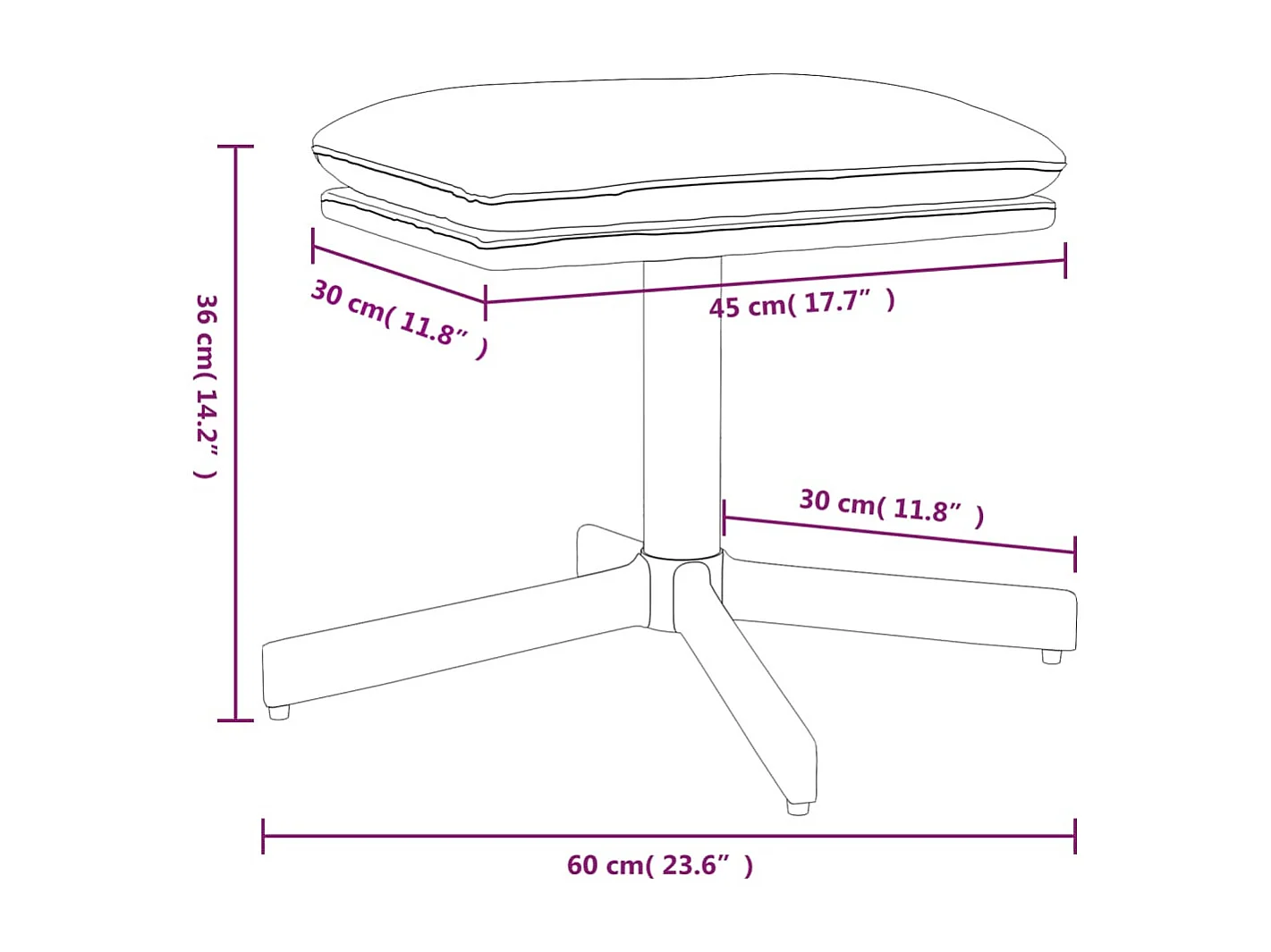 Repose-pied Crème 60x60x36 cm Similicuir