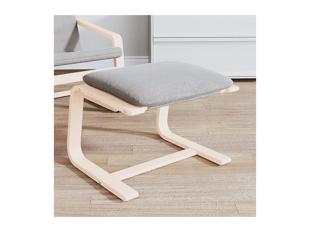 Fußhocker Hellgrau 51x41x40 cm Stoff