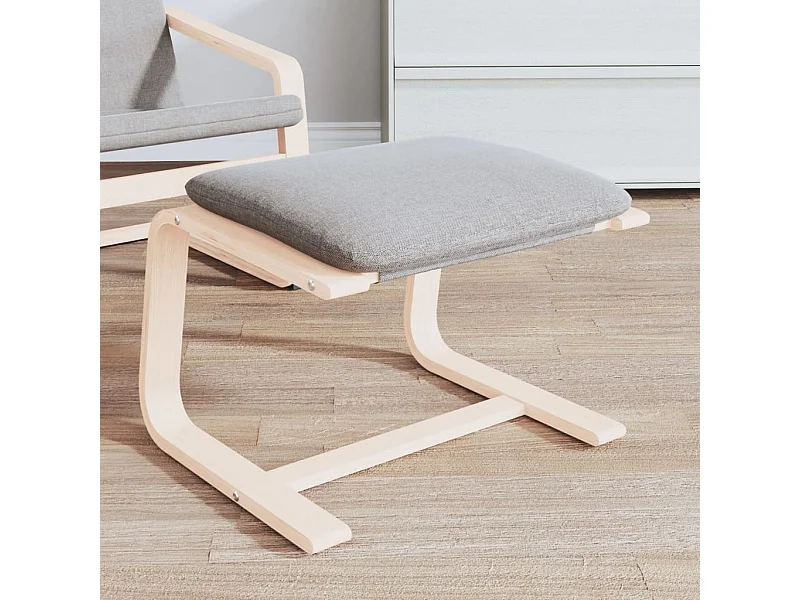 Fußhocker Hellgrau 51x41x40 cm Stoff