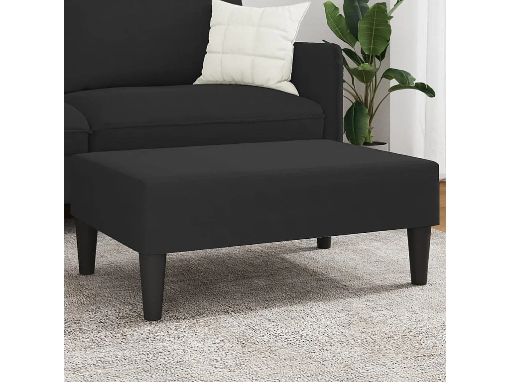 Poggiapiedi nero 77x55x31 cm velluto