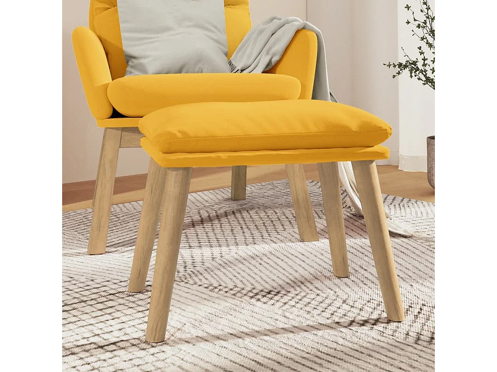 Repose-pied Jaune moutarde 45x29,5x35 cm Velours
