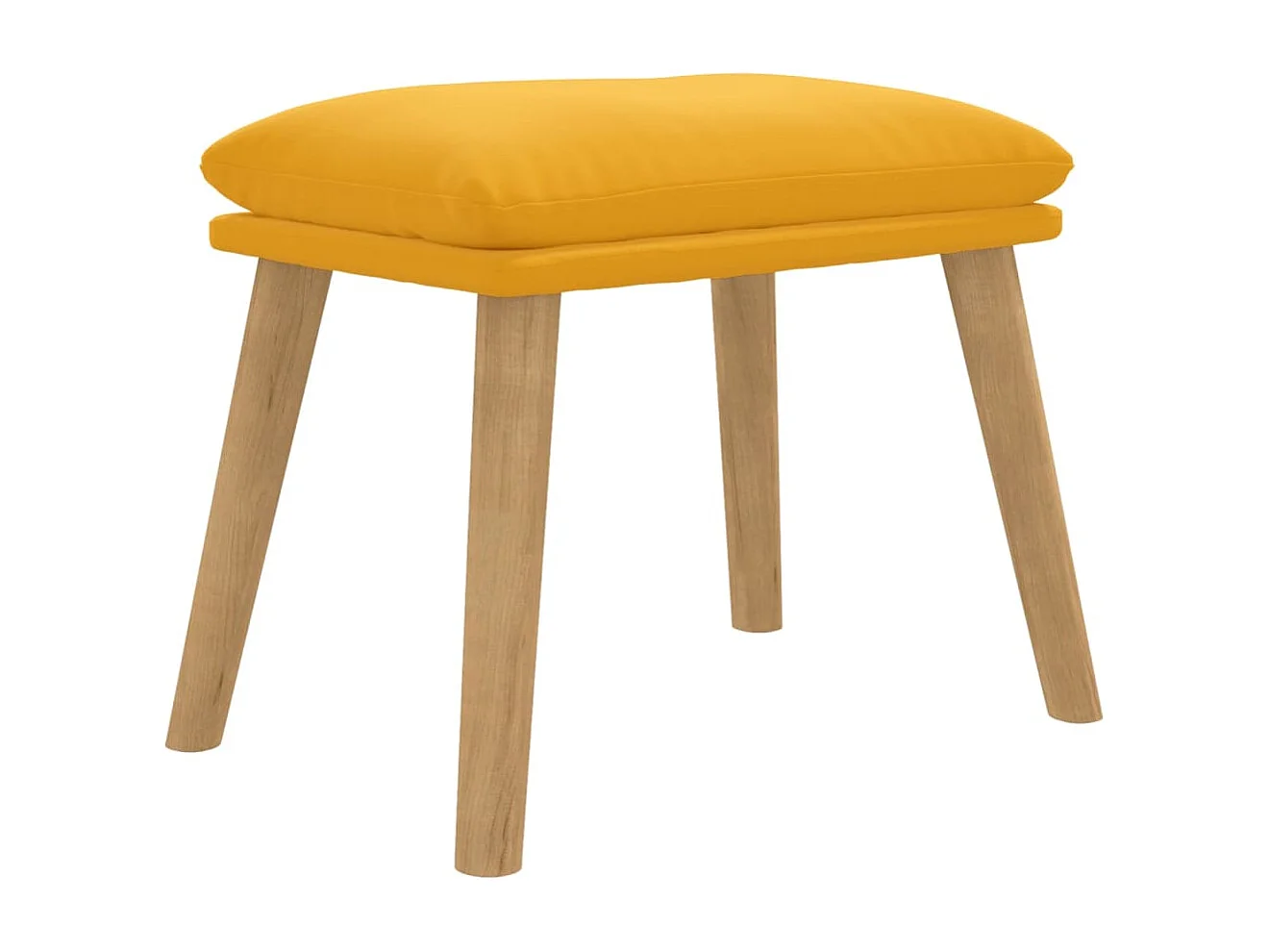 Repose-pied Jaune moutarde 45x29,5x35 cm Velours