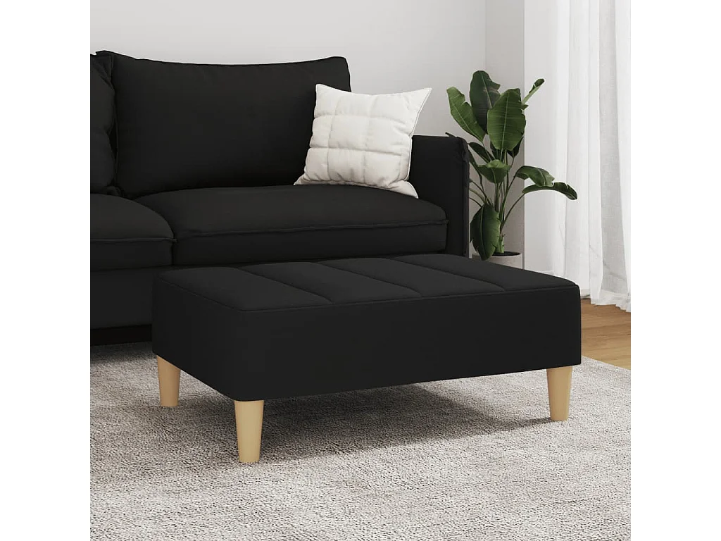 Schwarzer Fußhocker 77x55x31 cm Stoff