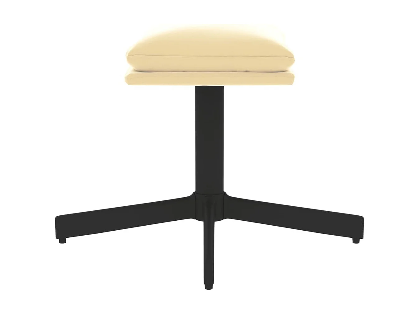 Poggiapiedi Bianco crema 60x60x36 cm Velluto