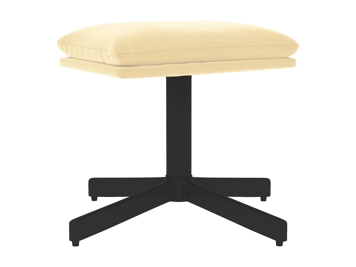 Repose-pied Blanc crème 60x60x36 cm Velours