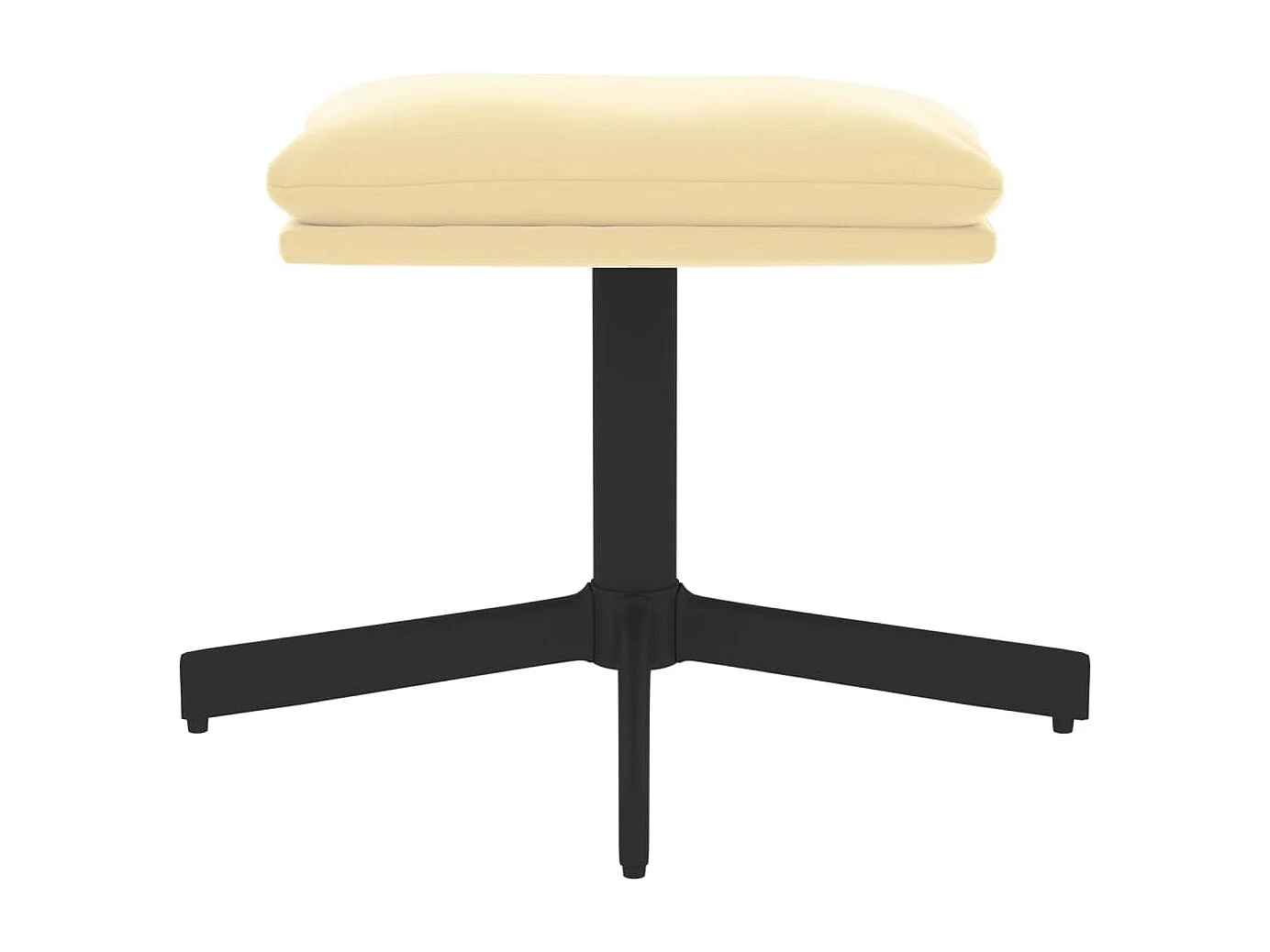 Repose-pied Blanc crème 60x60x36 cm Velours