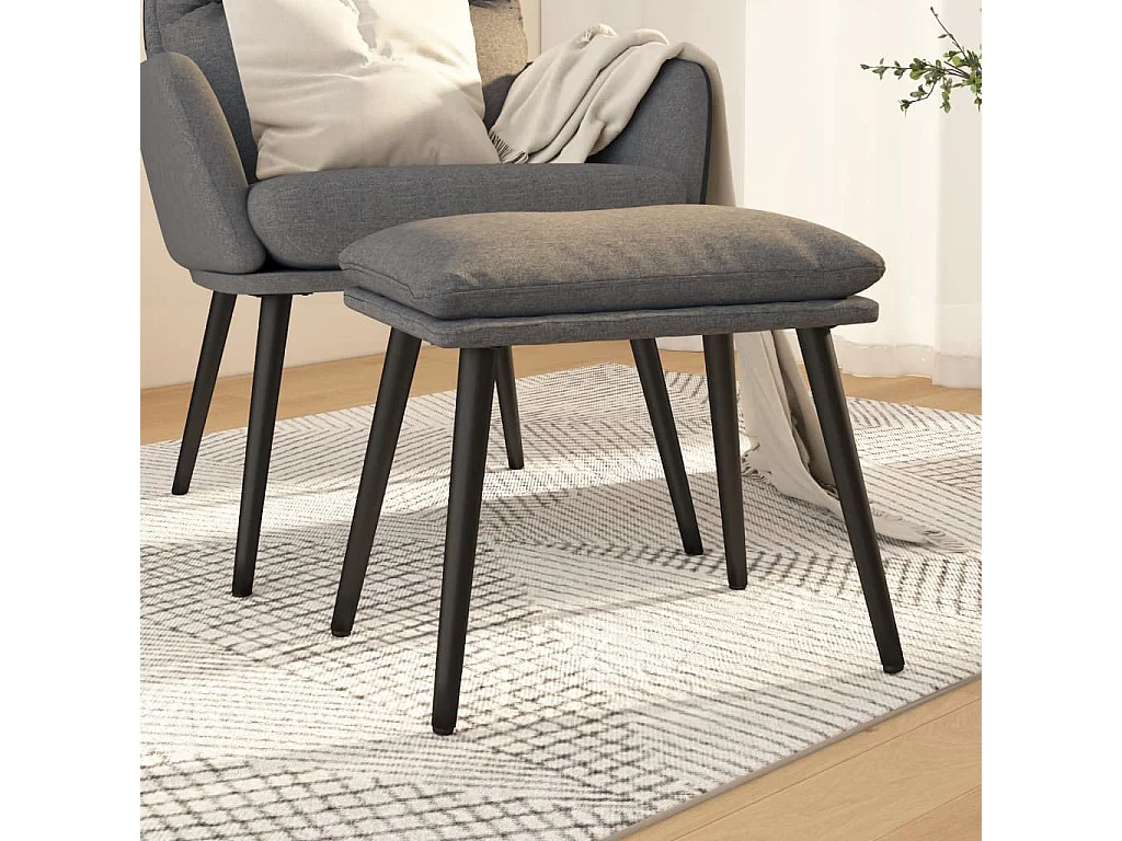 Fußhocker Hellgrau 45x29,5x35 cm Stoff