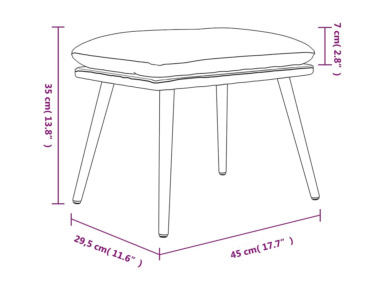 Fußhocker Hellgrau 45x29,5x35 cm Stoff