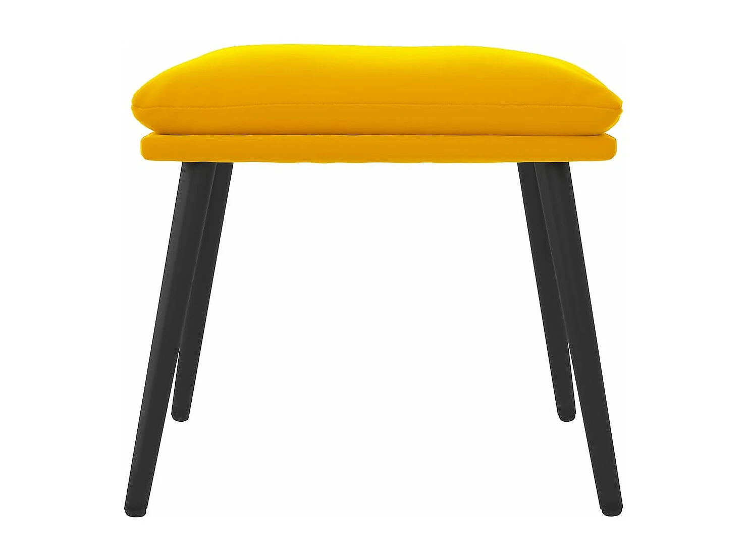 Repose-pied Jaune moutarde 45x29,5x35 cm Velours