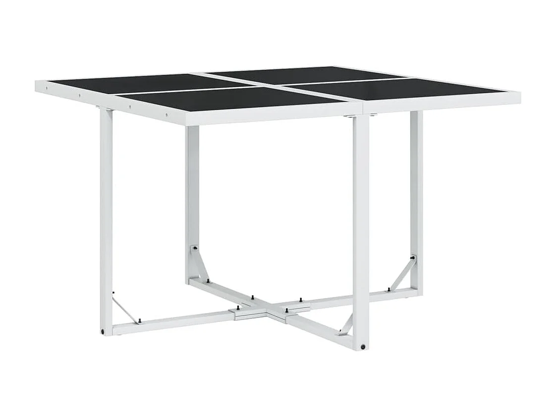 Set da Pranzo da Giardino 9 pz con Cuscini Bianco in Textilene