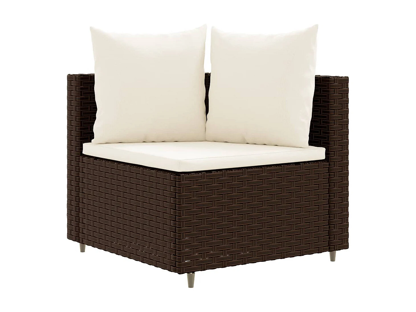8-tlg. Garten-Sofagarnitur mit Kissen Braun Poly Rattan