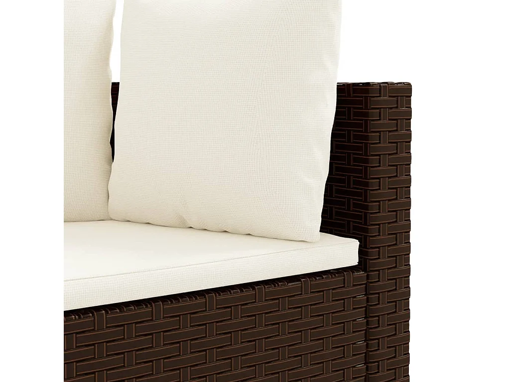 8-tlg. Garten-Sofagarnitur mit Kissen Braun Poly Rattan