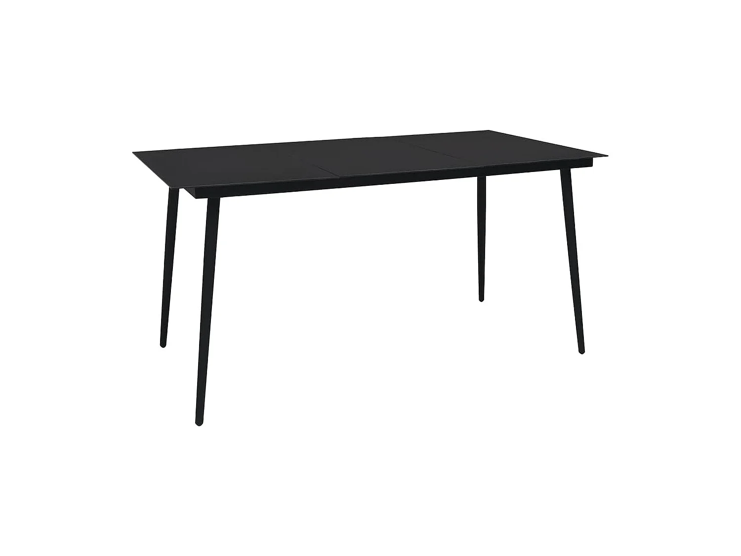 Set da Pranzo da Giardino 5 pz Nero in Rattan PVC