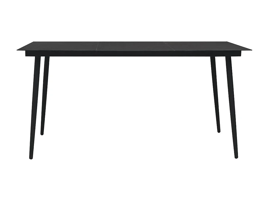 Set da Pranzo da Giardino 5 pz Nero in Rattan PVC