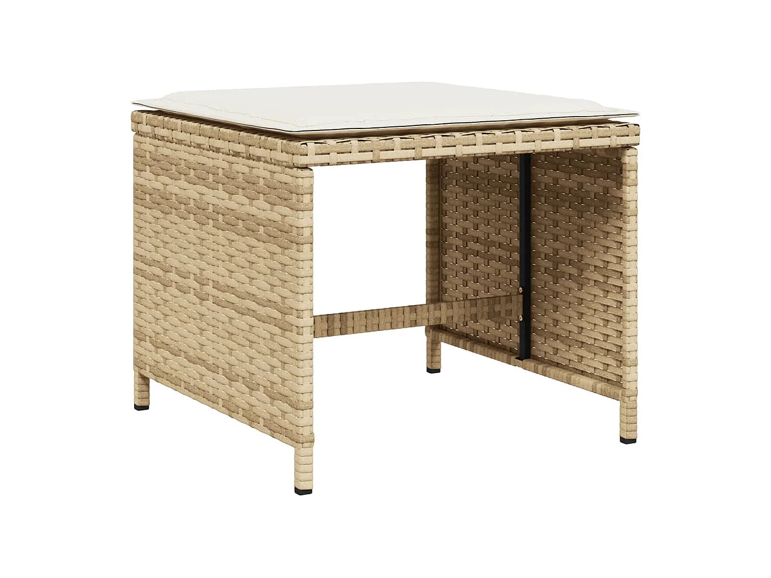 Set comedor de jardín 11 pzas con cojines ratán sintético beige
