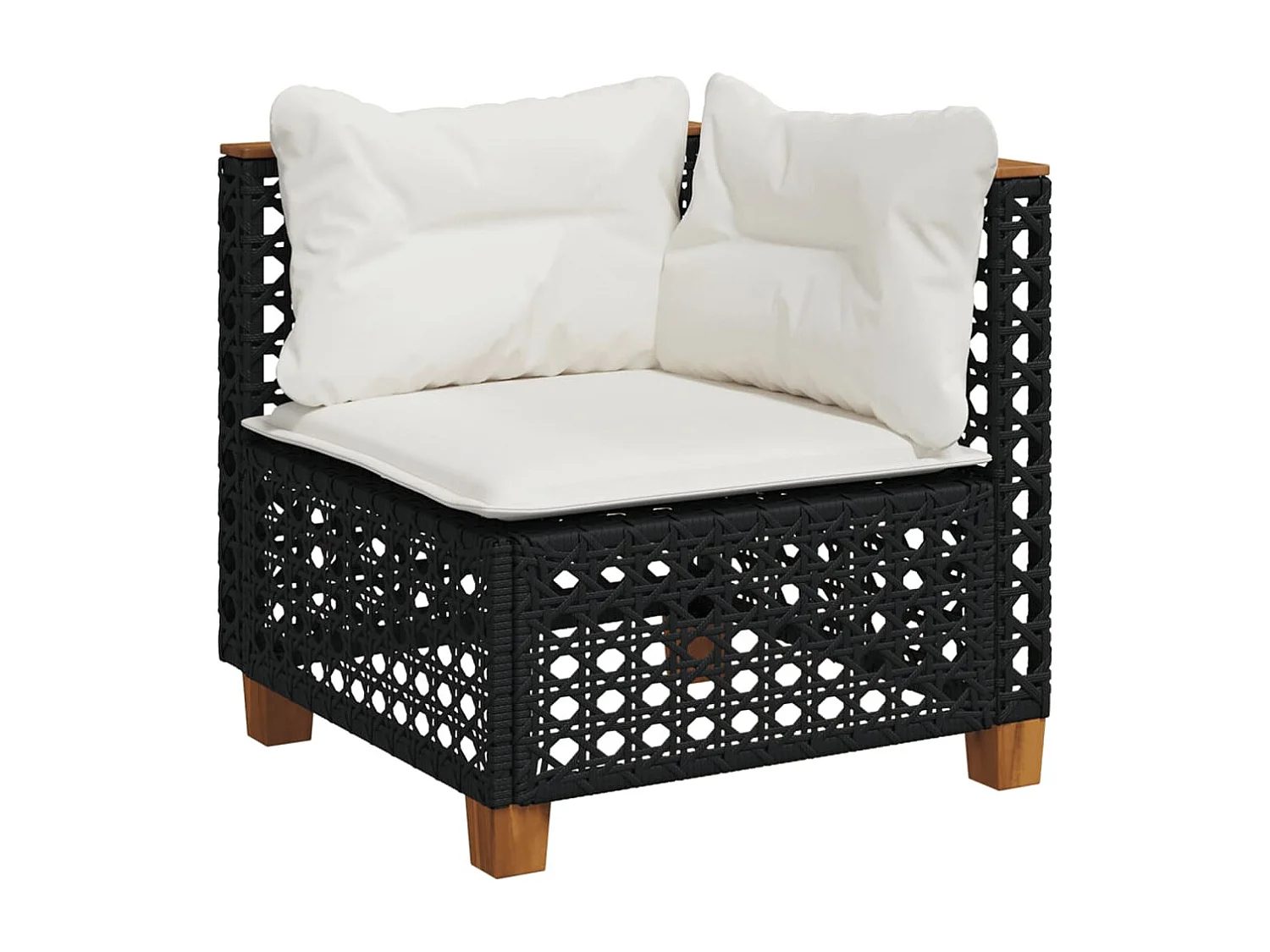 Set Divano da Giardino 6 pz con Cuscini Nero in Polyrattan
