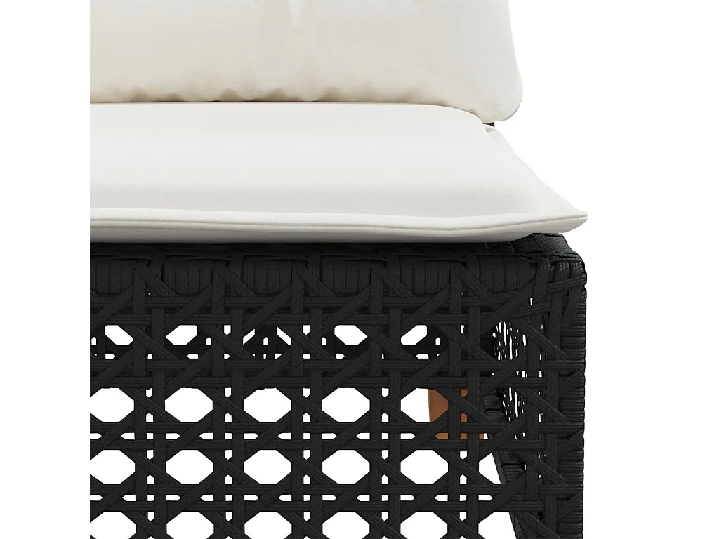 Set Divano da Giardino 6 pz con Cuscini Nero in Polyrattan