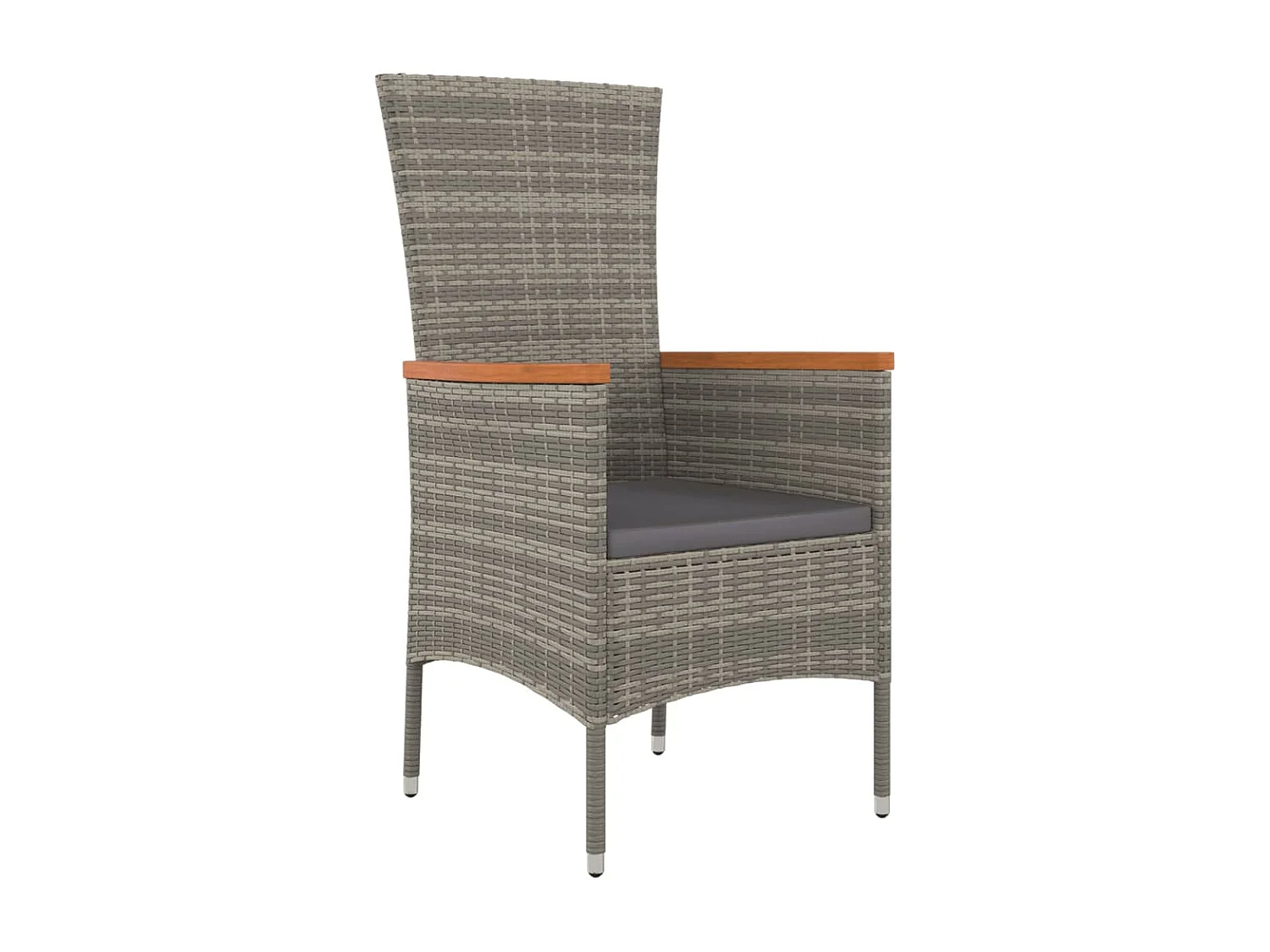 Set de comedor de jardín 11 pzas y cojines ratán sintético gris