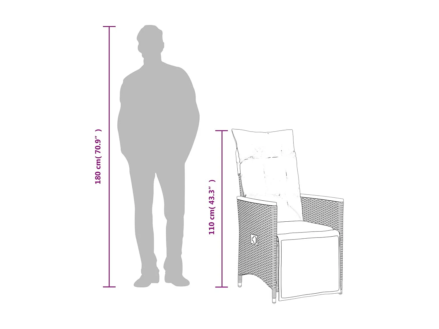 Ensemble de bistro de jardin 7 pcs coussins noir poly rotin