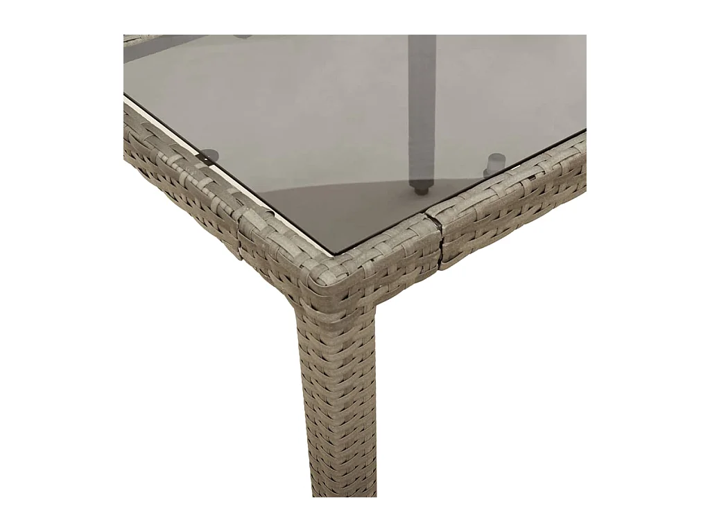 5-delige Tuinset met kussens poly rattan en glas grijs