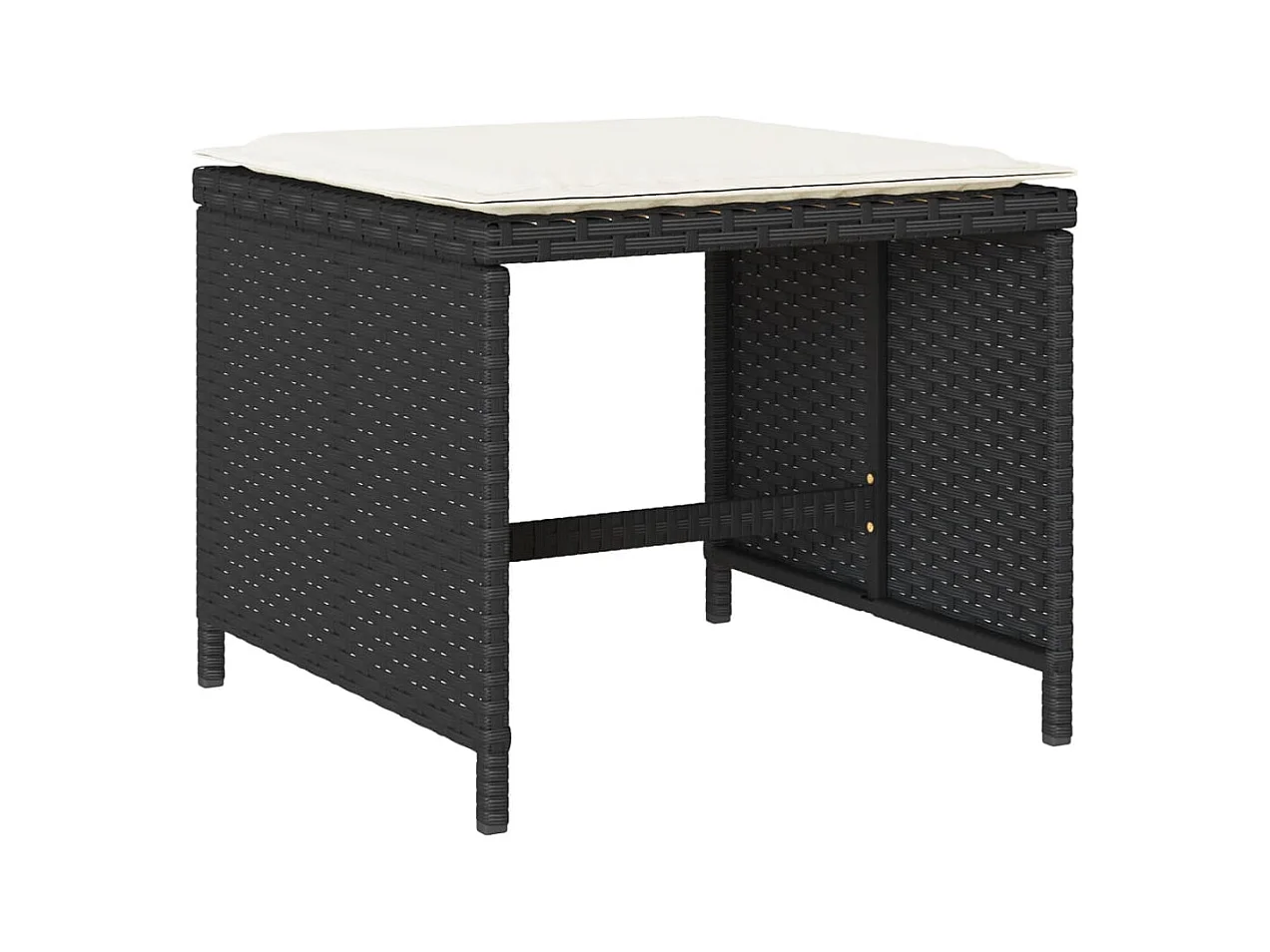 17-tlg. Garten-Essgruppe mit Kissen Schwarz Poly Rattan