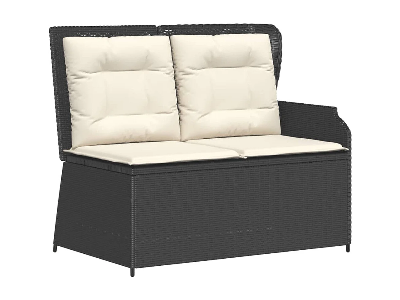 Set de muebles de jardín y cojines 7 pzas ratán sintético negro