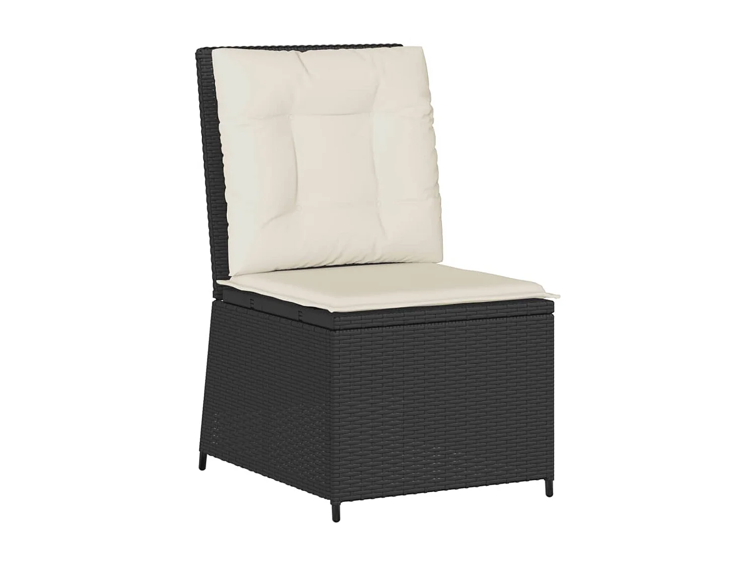 Set de muebles de jardín y cojines 7 pzas ratán sintético negro