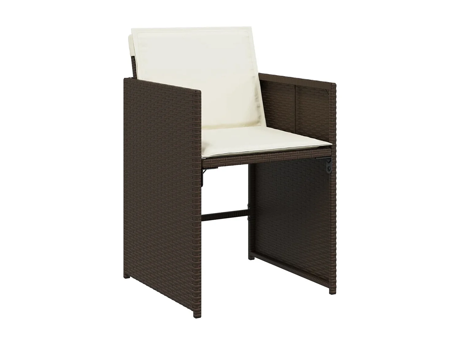 Set da Pranzo da Giardino 9pz con Cuscini Marrone in Polyrattan