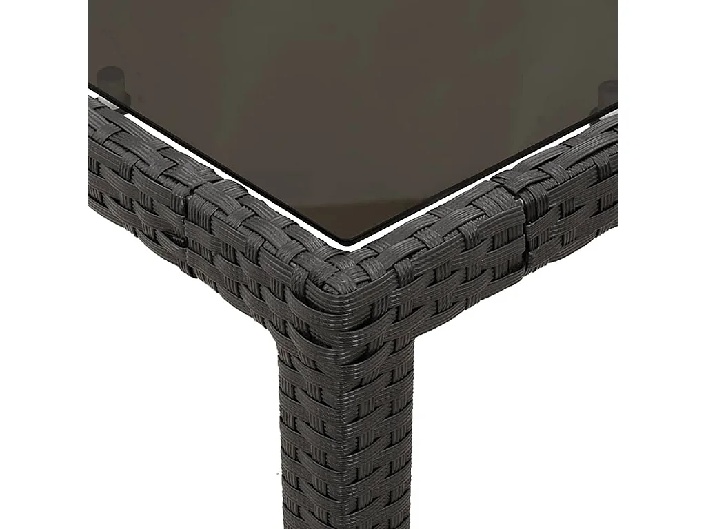 Ensemble à manger de jardin coussins 7pcs Noir Résine tressée