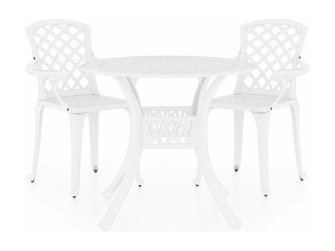 Set da Bistrot 3 pz in Alluminio Pressofuso Bianco