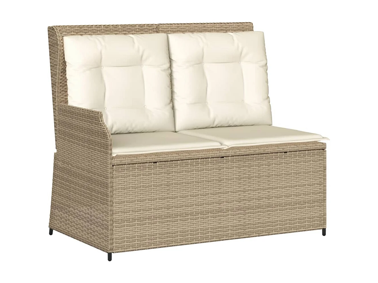 Set Divani da Giardino 5 pz con Cuscini in Polyrattan Beige