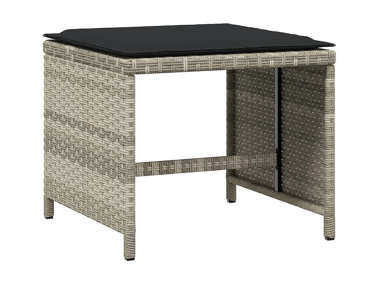 17-tlg. Garten-Essgruppe mit Kissen Hellgrau Poly Rattan