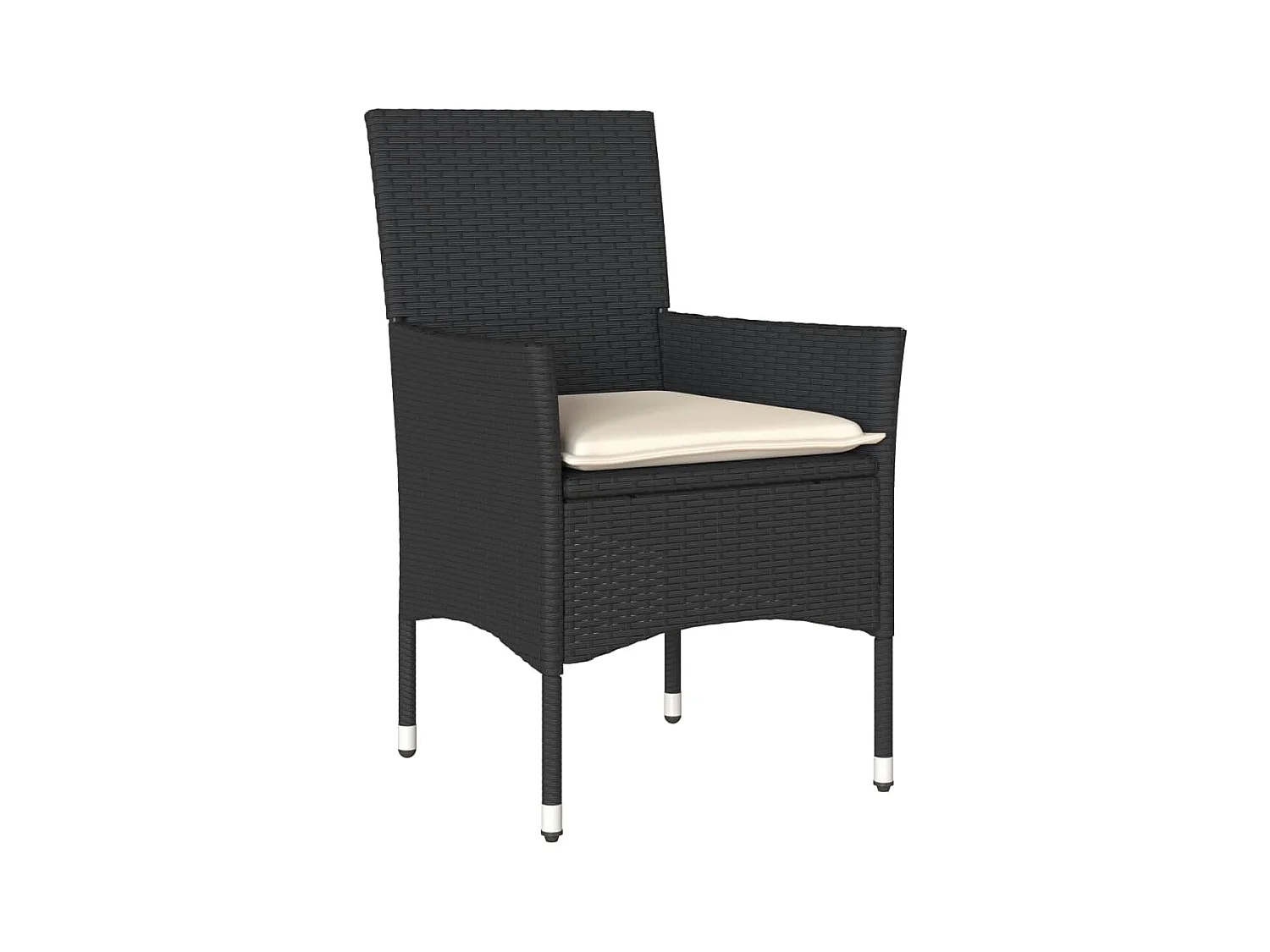 Ensemble à manger de jardin et coussins 7pcs noir rotin acacia