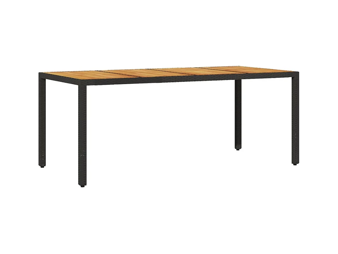 Ensemble à manger de jardin et coussins 7pcs noir rotin acacia