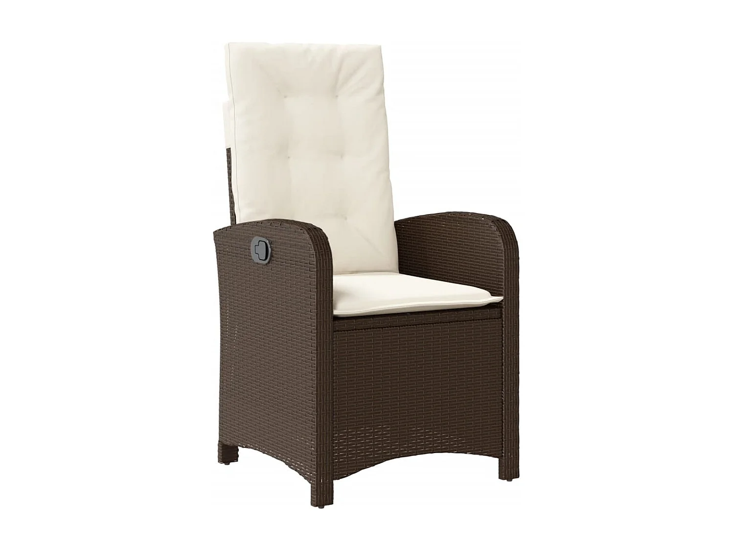 Set da Pranzo da Giardino 5pz con Cuscini in Polyrattan Marrone