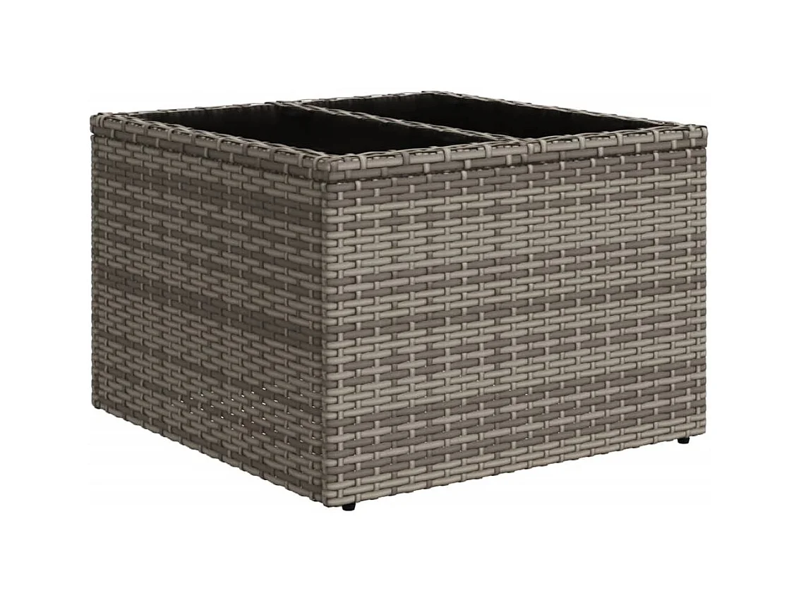 Salon de jardin 8 pcs avec coussins gris résine tressée