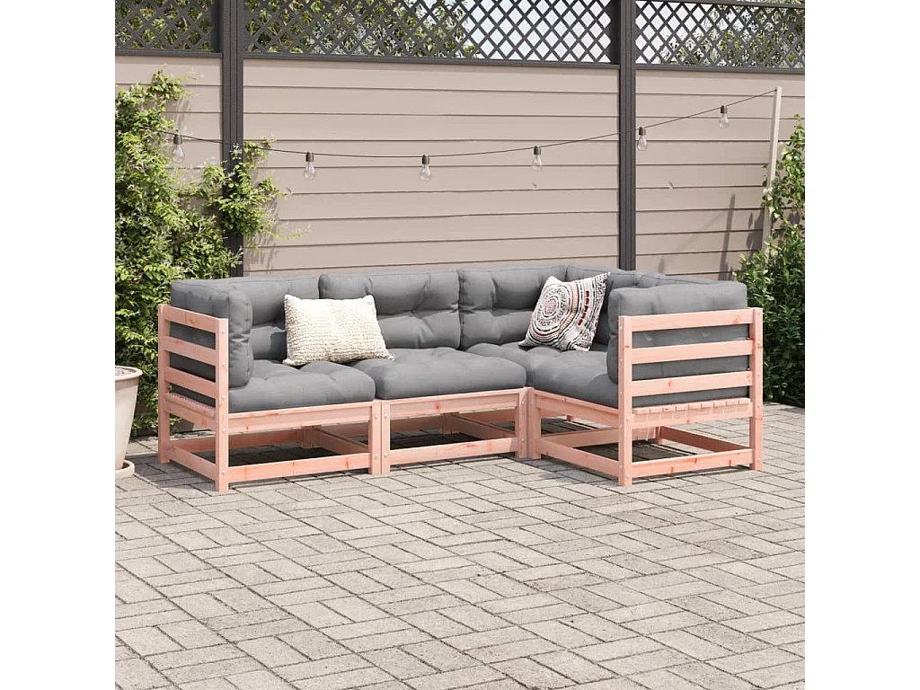 Salon de jardin 4 pcs bois massif sapin de douglas