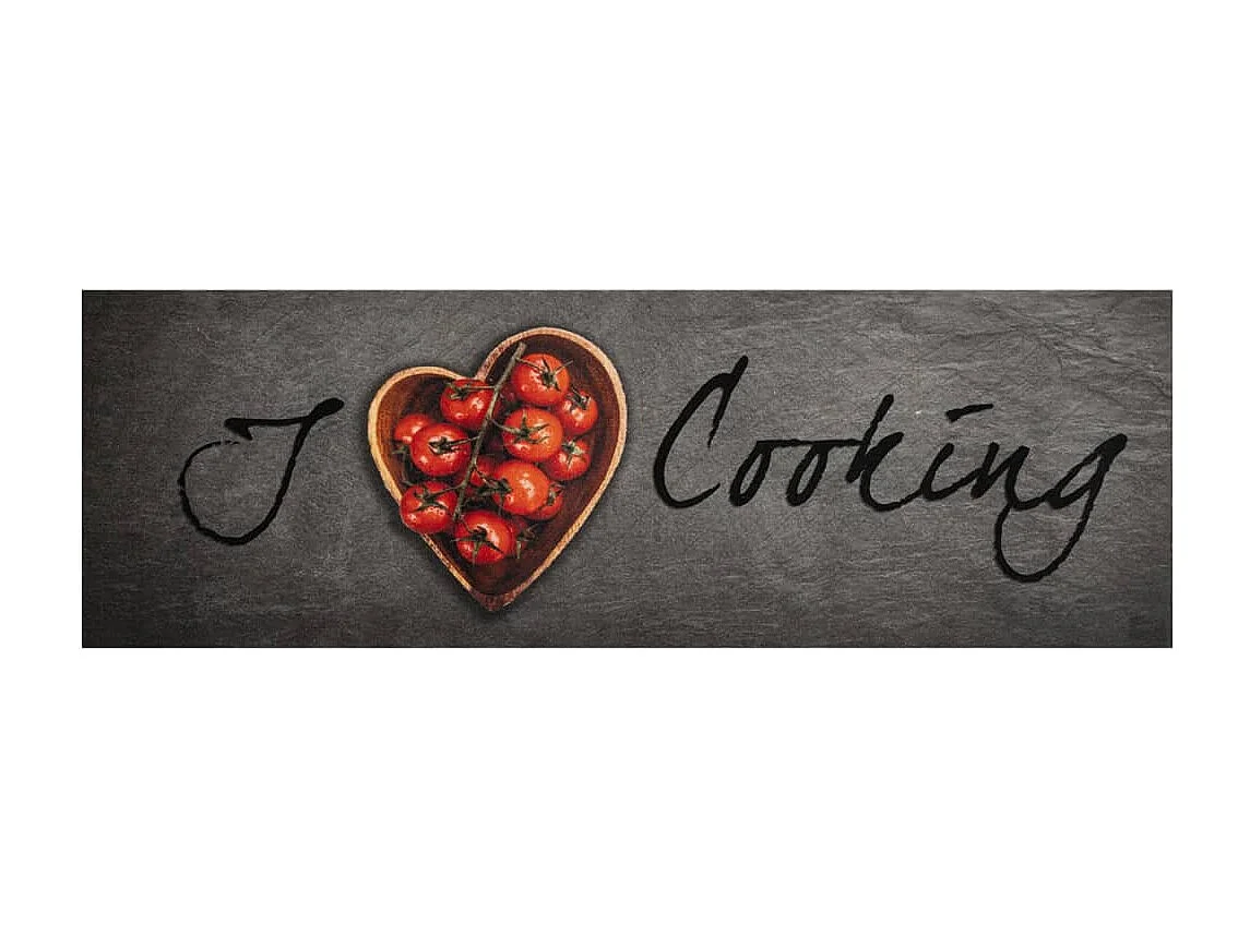 Tappeto da cucina lavabile Cooking text 60x180 cm velluto
