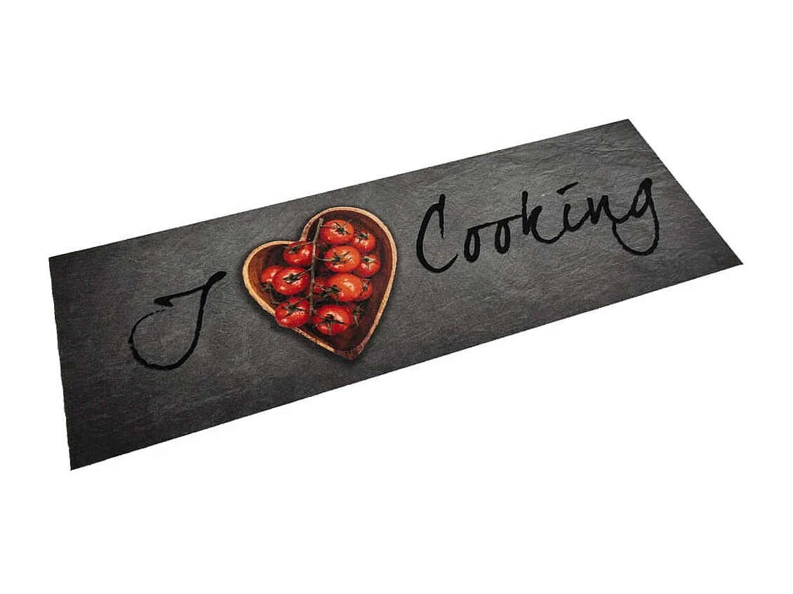 Tapis de cuisine lavable texte Cooking 60x180 cm velours
