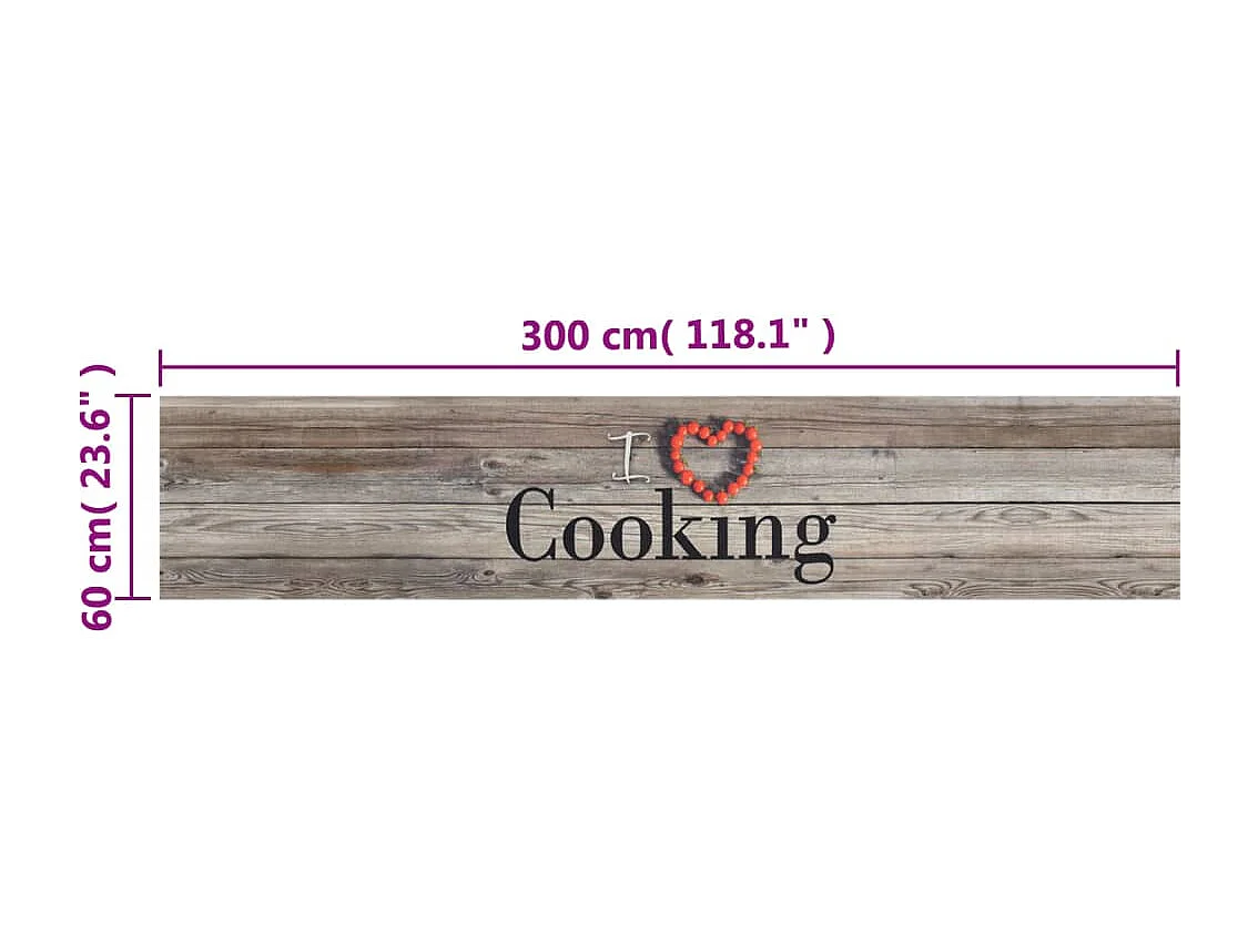 Tappeto da cucina lavabile con stampa cucina grigia 60x300 cm